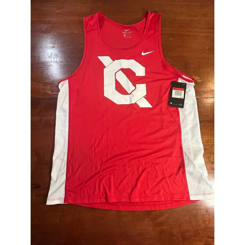 NWT Nike Dri-FIT Men’s L Red/White Cross Country Tank Mesh